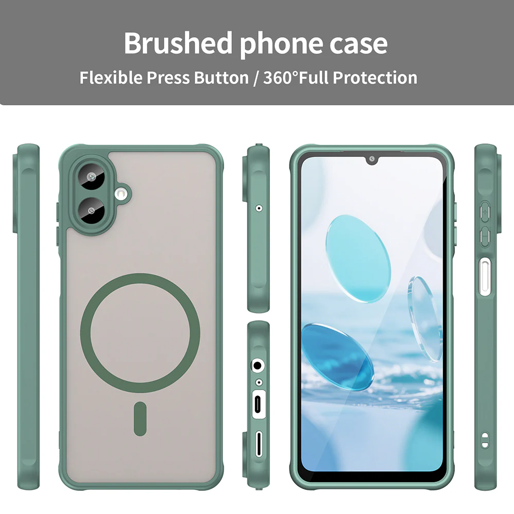 MagSafe Case for Samsung Galaxy A07 4G A075, Techsuit, HaloFrost II, Green - Image 3