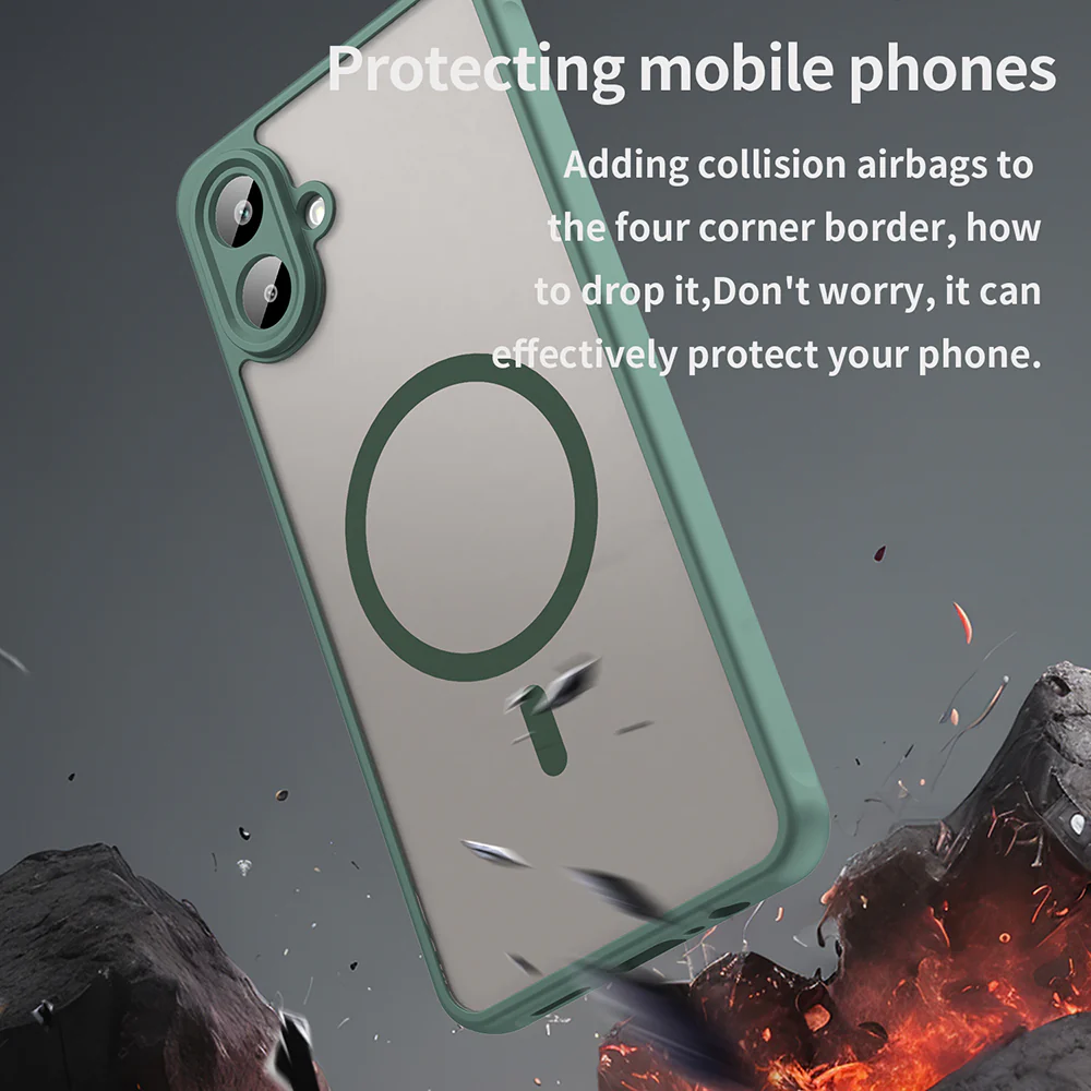 MagSafe Case for Samsung Galaxy A07 4G A075, Techsuit, HaloFrost II, Green - Image 5