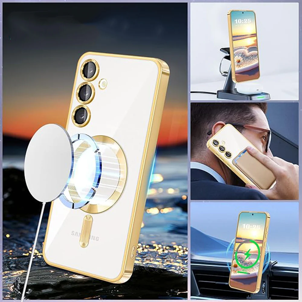 MagSafe Case for Samsung Galaxy A07 4G A075, Techsuit, Luxury Crystal, Light Green - Image 3