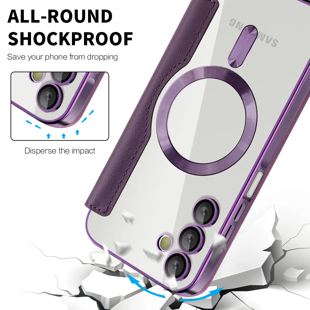 MagSafe Case for Samsung Galaxy A15 5G A156 / A15 A155, Techsuit, SmartMag Book, Purple - Image 4