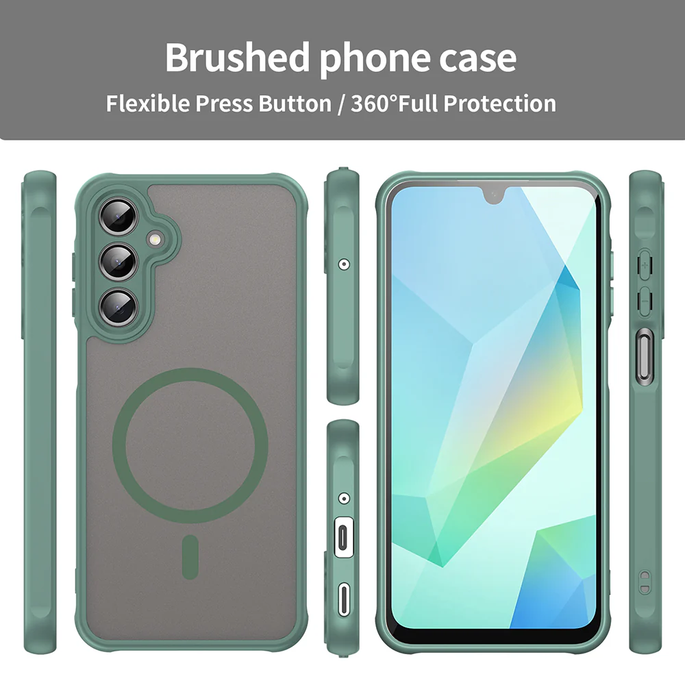 MagSafe Case for Samsung Galaxy A16 5G A166 / A16 4G A165, Techsuit, HaloFrost II, Green - Image 3