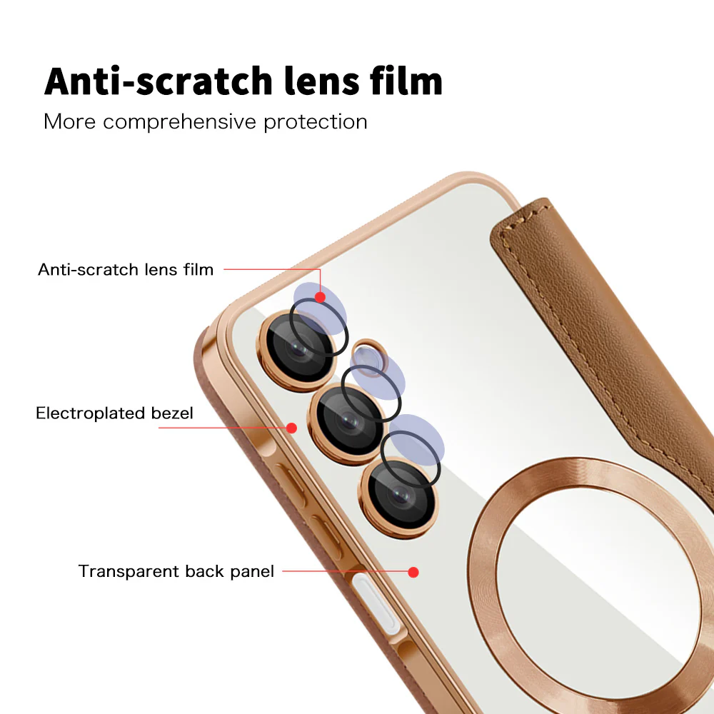 MagSafe Case for Samsung Galaxy A16 5G A166 / A16 4G A165, Techsuit, SmartMag Book, Brown - Image 3