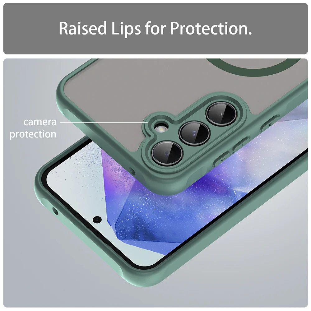 MagSafe Case for Samsung Galaxy A35 5G A356, Techsuit, HaloFrost II, Green - Image 4