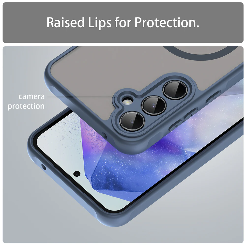 MagSafe Case for Samsung Galaxy A35 5G A356, Techsuit, HaloFrost II, Navy Blue - Image 5