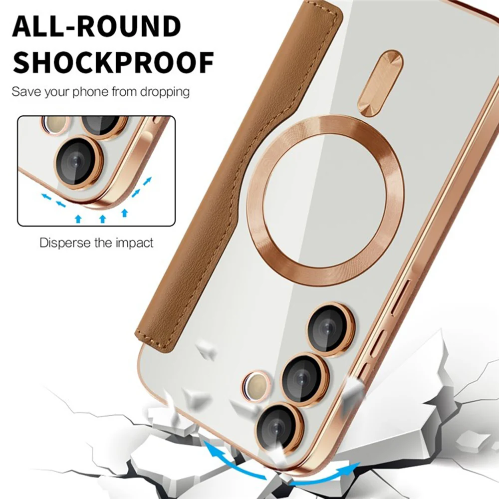 MagSafe Case for Samsung Galaxy A35 5G A356, Techsuit, SmartMag Book, Brown - Image 4
