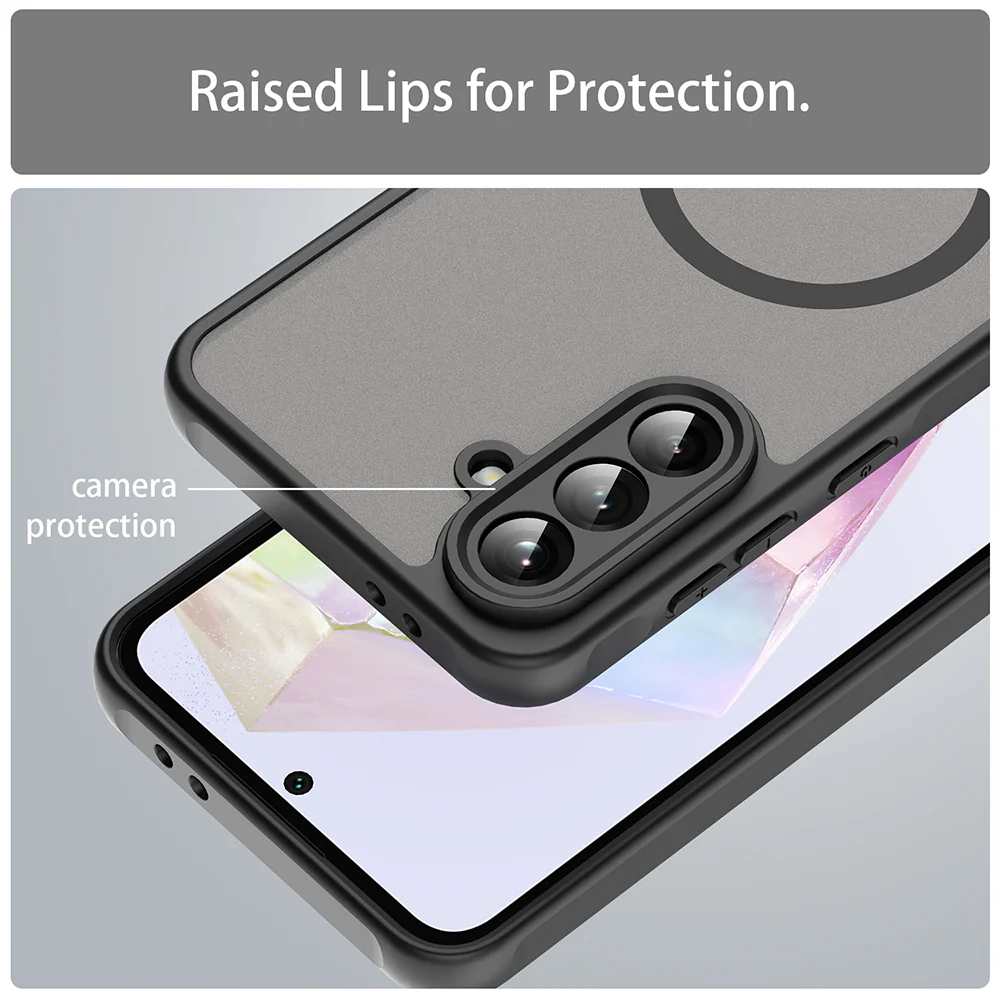 MagSafe Case for Samsung Galaxy A36 A366, Techsuit, HaloFrost II, Black - Image 5
