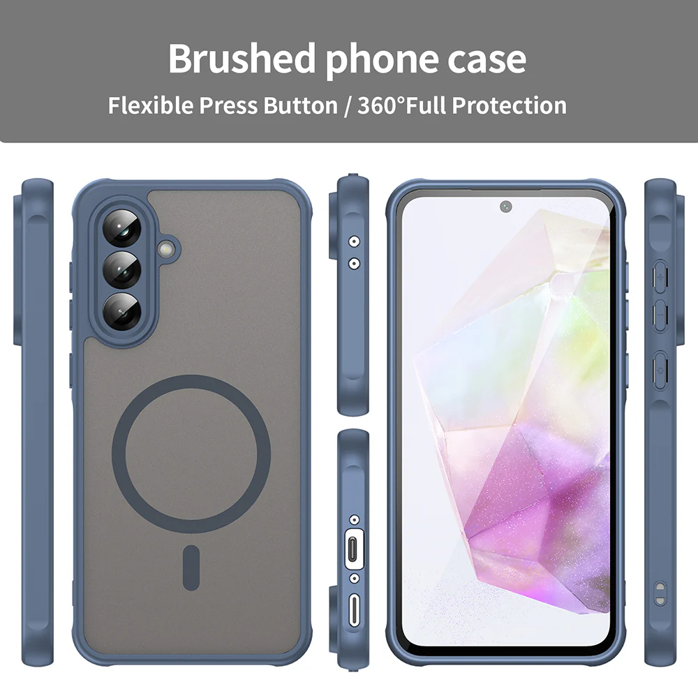 MagSafe Case for Samsung Galaxy A36 A366, Techsuit, HaloFrost II, Navy Blue - Image 5
