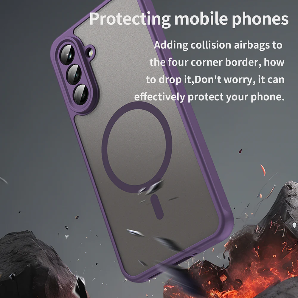 MagSafe Case for Samsung Galaxy A36 A366, Techsuit, HaloFrost II, Purple - Image 3
