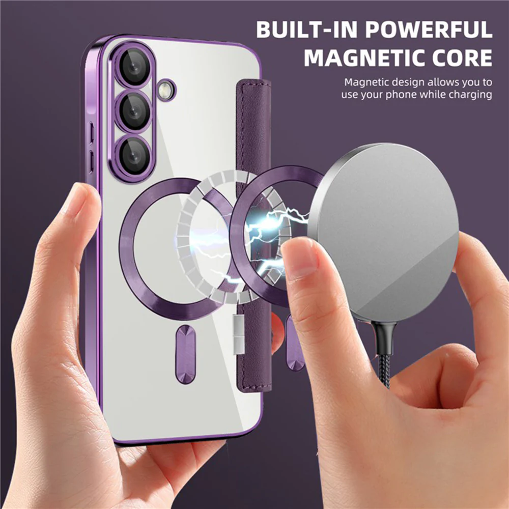 MagSafe Case for Samsung Galaxy A36 A366, Techsuit, SmartMag Book, Purple - Image 6
