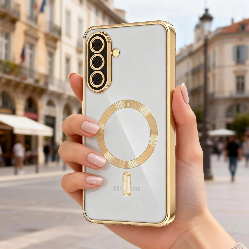 MagSafe Case for Samsung Galaxy A37 5G, Techsuit, Luxury Crystal, Gold - Image 5