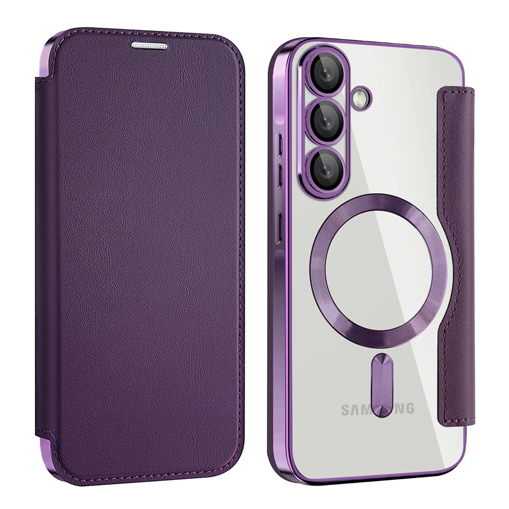 MagSafe Case for Samsung Galaxy A37 5G, Techsuit, SmartMag Book, Purple - Image 2
