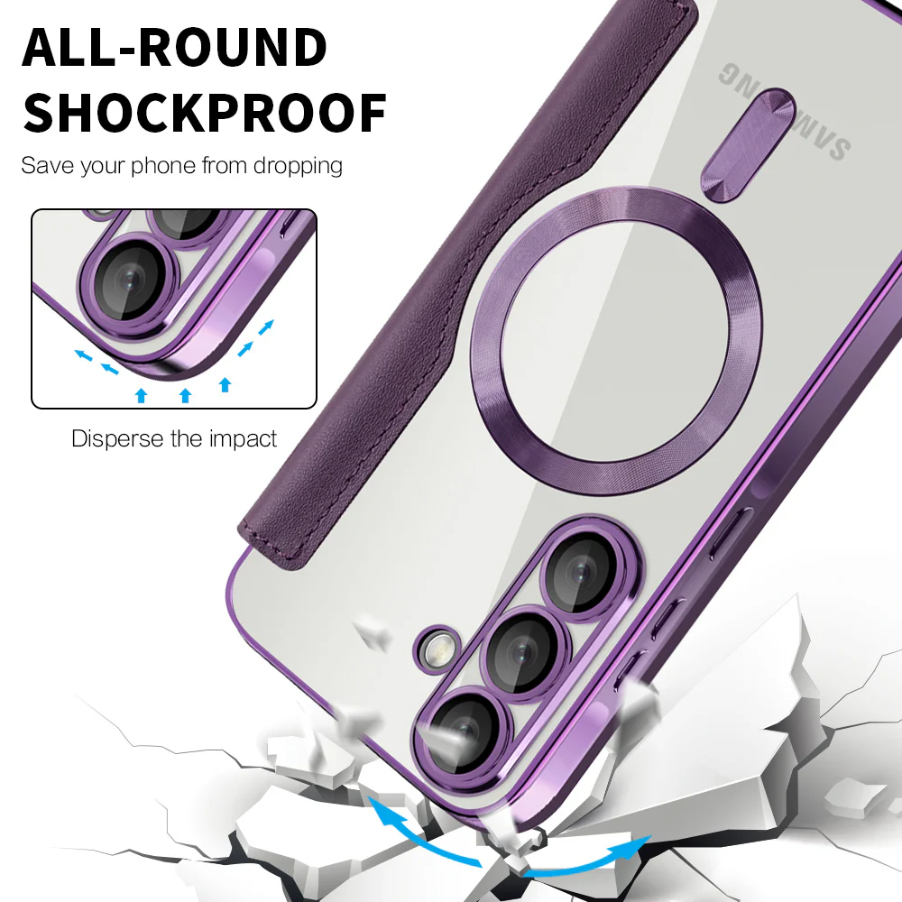 MagSafe Case for Samsung Galaxy A37 5G, Techsuit, SmartMag Book, Purple - Image 4