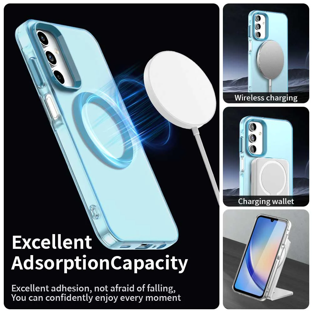MagSafe Case for Samsung Galaxy A55 5G A556, Techsuit, CandyCase, Blue - Image 3