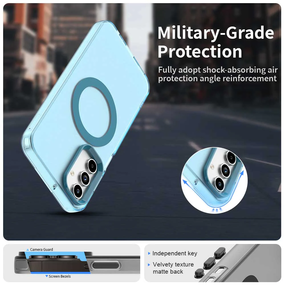 MagSafe Case for Samsung Galaxy A55 5G A556, Techsuit, CandyCase, Blue - Image 5