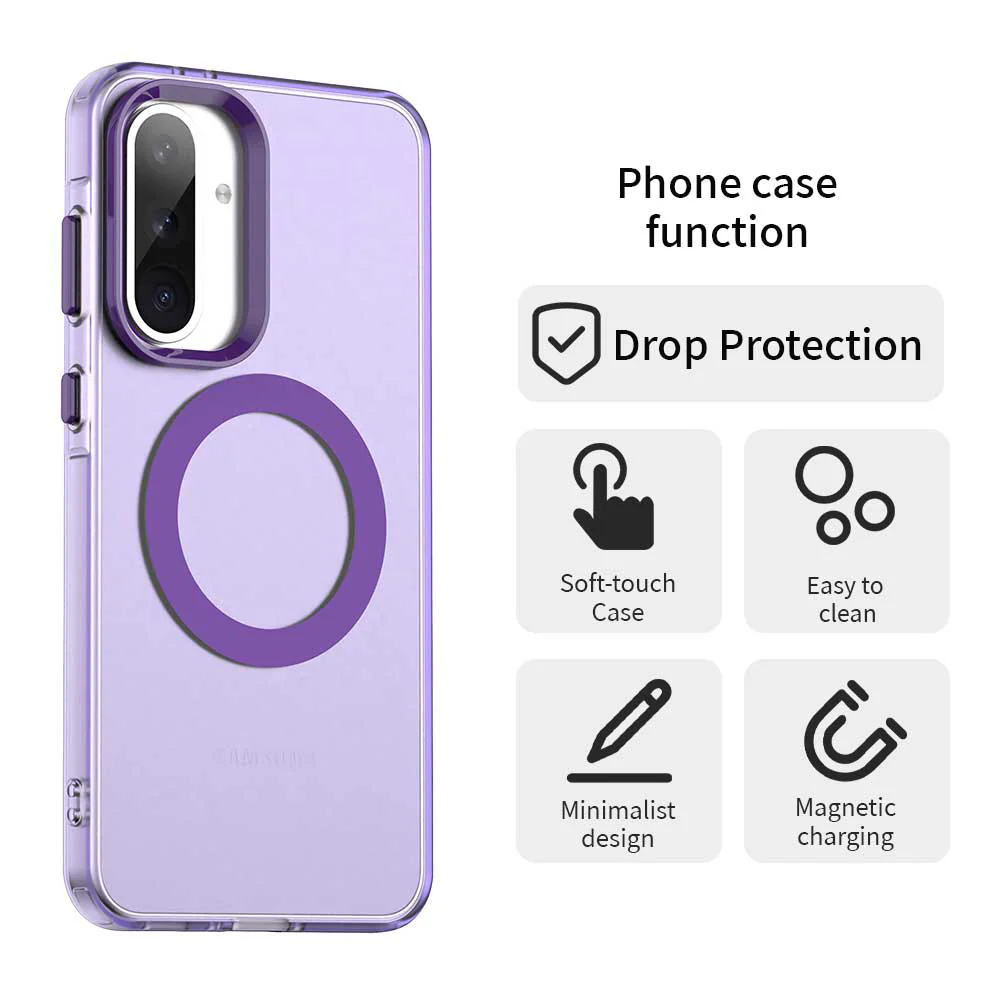 MagSafe Case for Samsung Galaxy A56 A566, Techsuit, CandyCase, Purple - Image 5