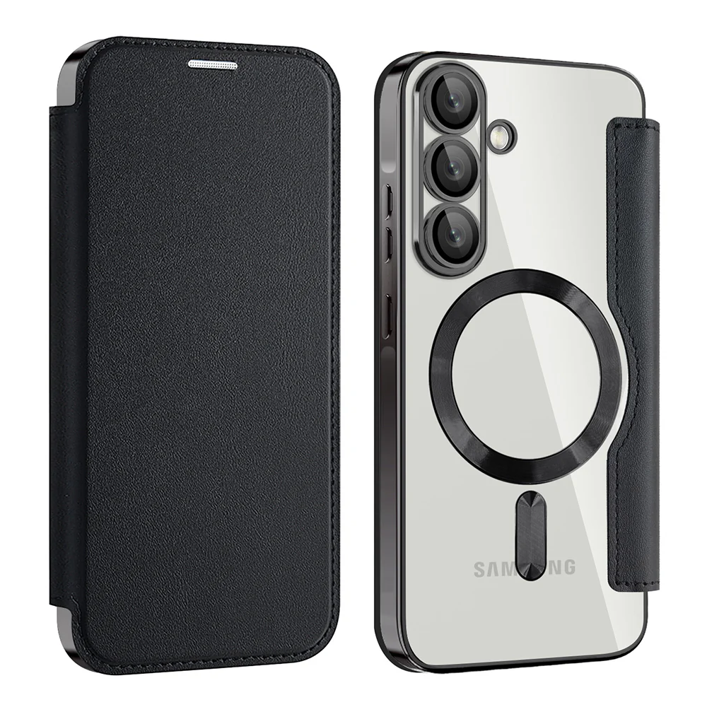 MagSafe Case for Samsung Galaxy A56 A566, Techsuit, SmartMag Book, Black - Image 2