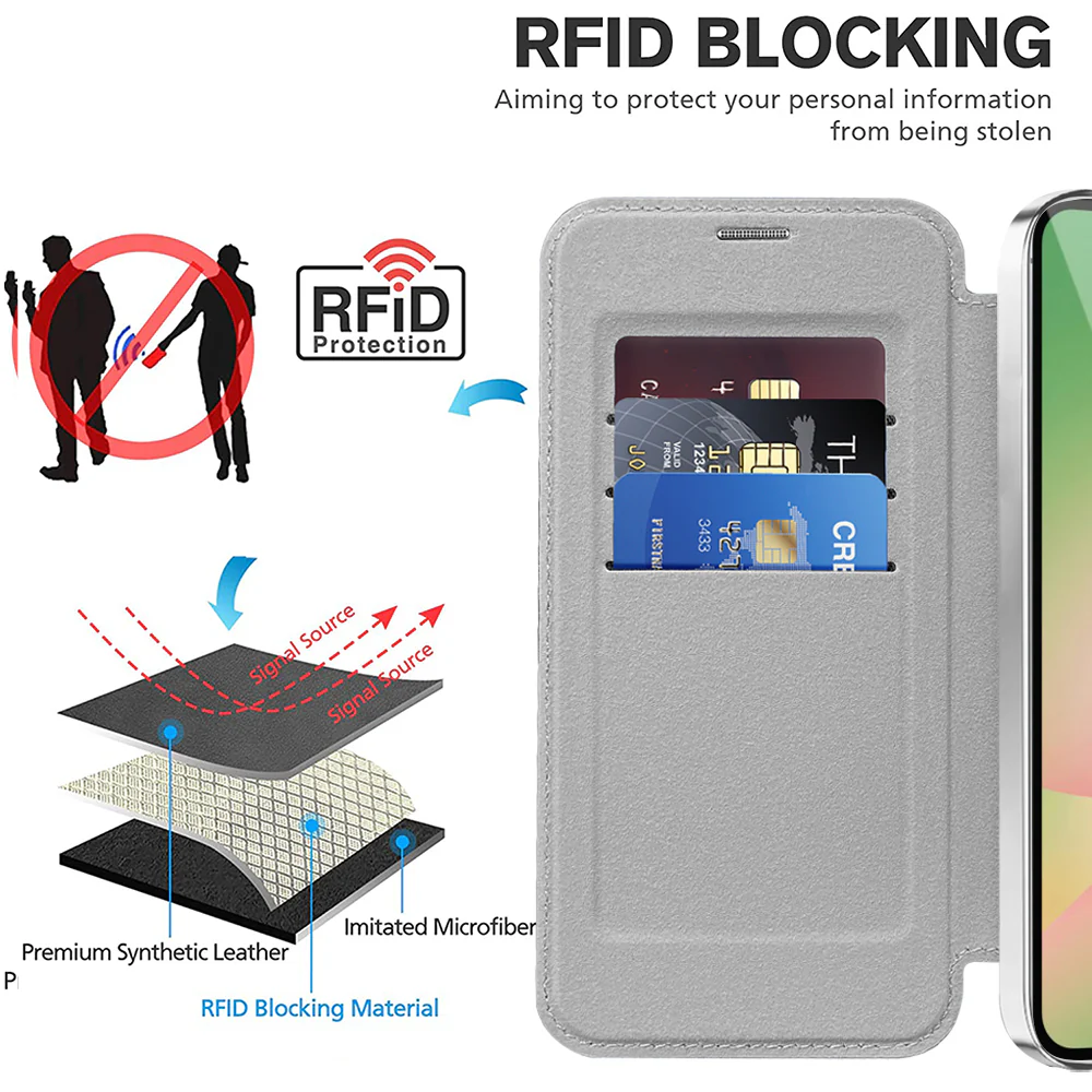MagSafe Case for Samsung Galaxy A56 A566, Techsuit, SmartMag Book, Gray - Image 5