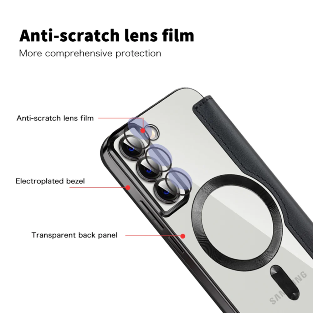 MagSafe Case for Samsung Galaxy S22+ 5G S906, Techsuit, SmartMag Book, Black - Image 3