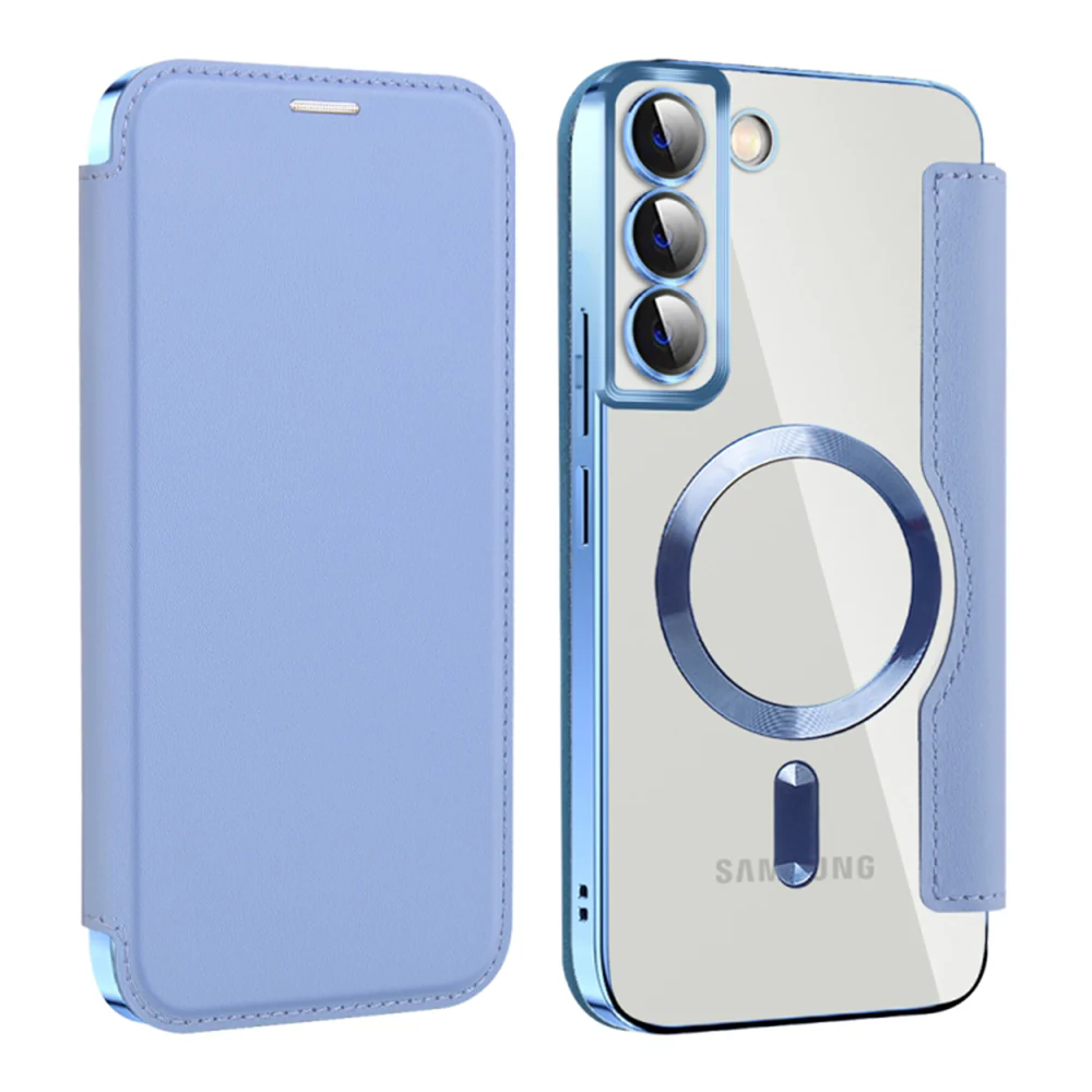 MagSafe Case for Samsung Galaxy S22+ 5G S906, Techsuit, SmartMag Book, Blue - Image 2