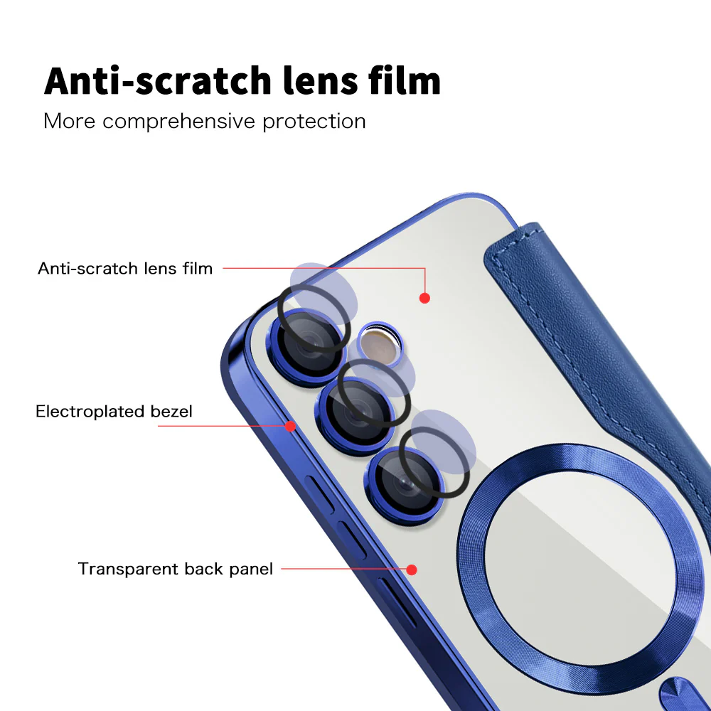 MagSafe Case for Samsung Galaxy S23 FE S711, Techsuit, SmartMag Book, Blue - Image 3