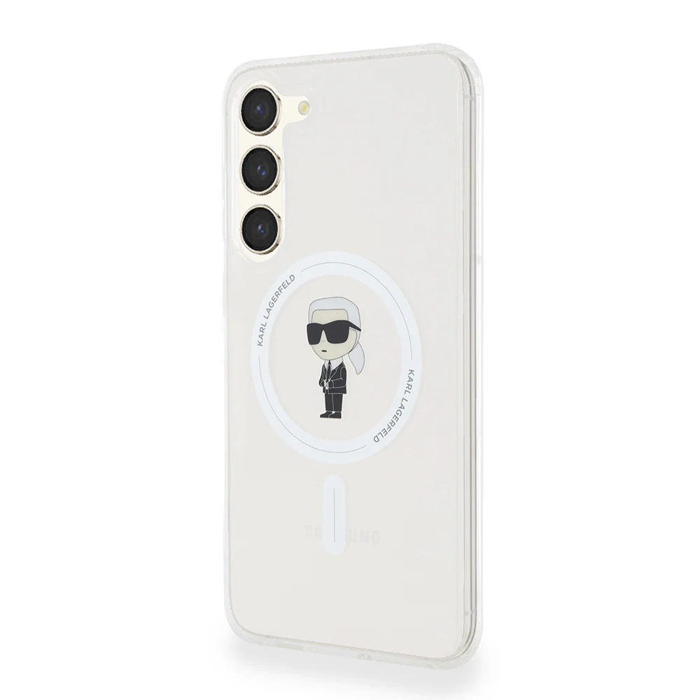 MagSafe Case for Samsung Galaxy S23+ S916, Karl Lagerfeld, IML Ikonik Karl, Transparent - Image 4