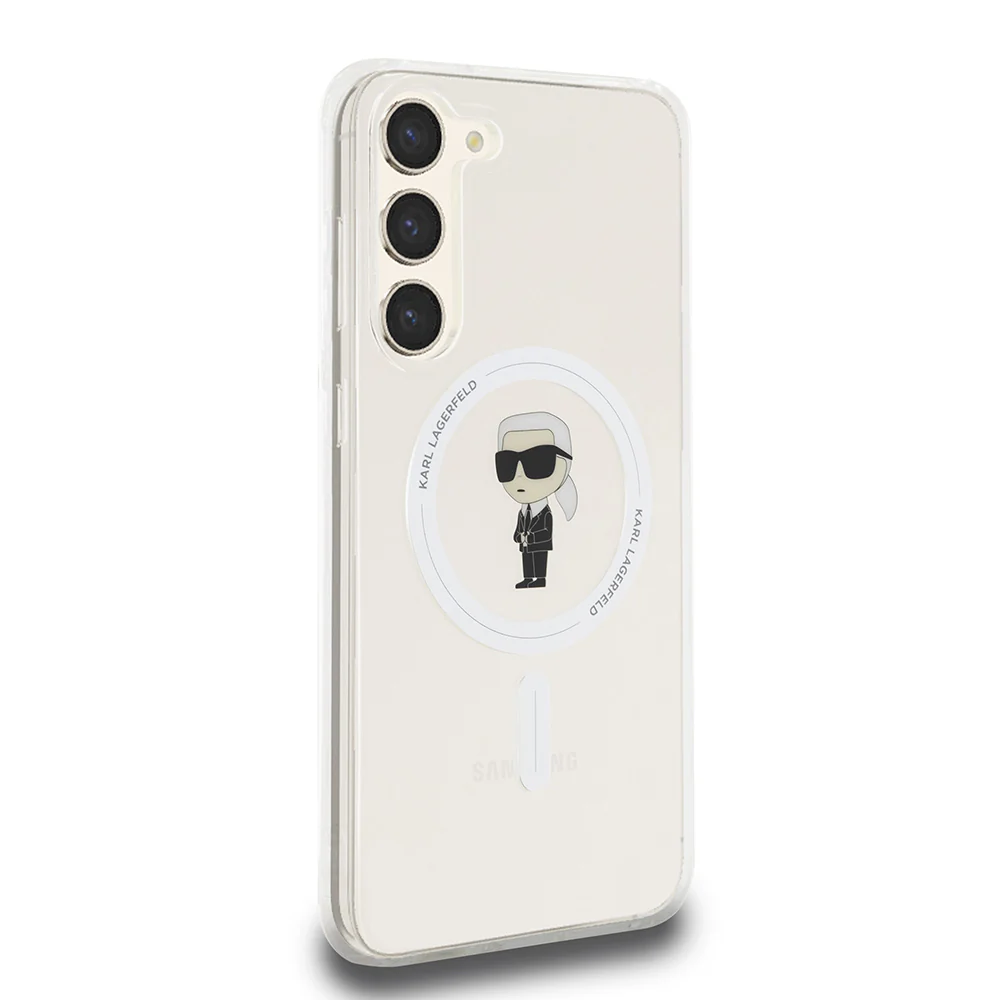 MagSafe Case for Samsung Galaxy S23+ S916, Karl Lagerfeld, IML Ikonik Karl, Transparent - Image 6
