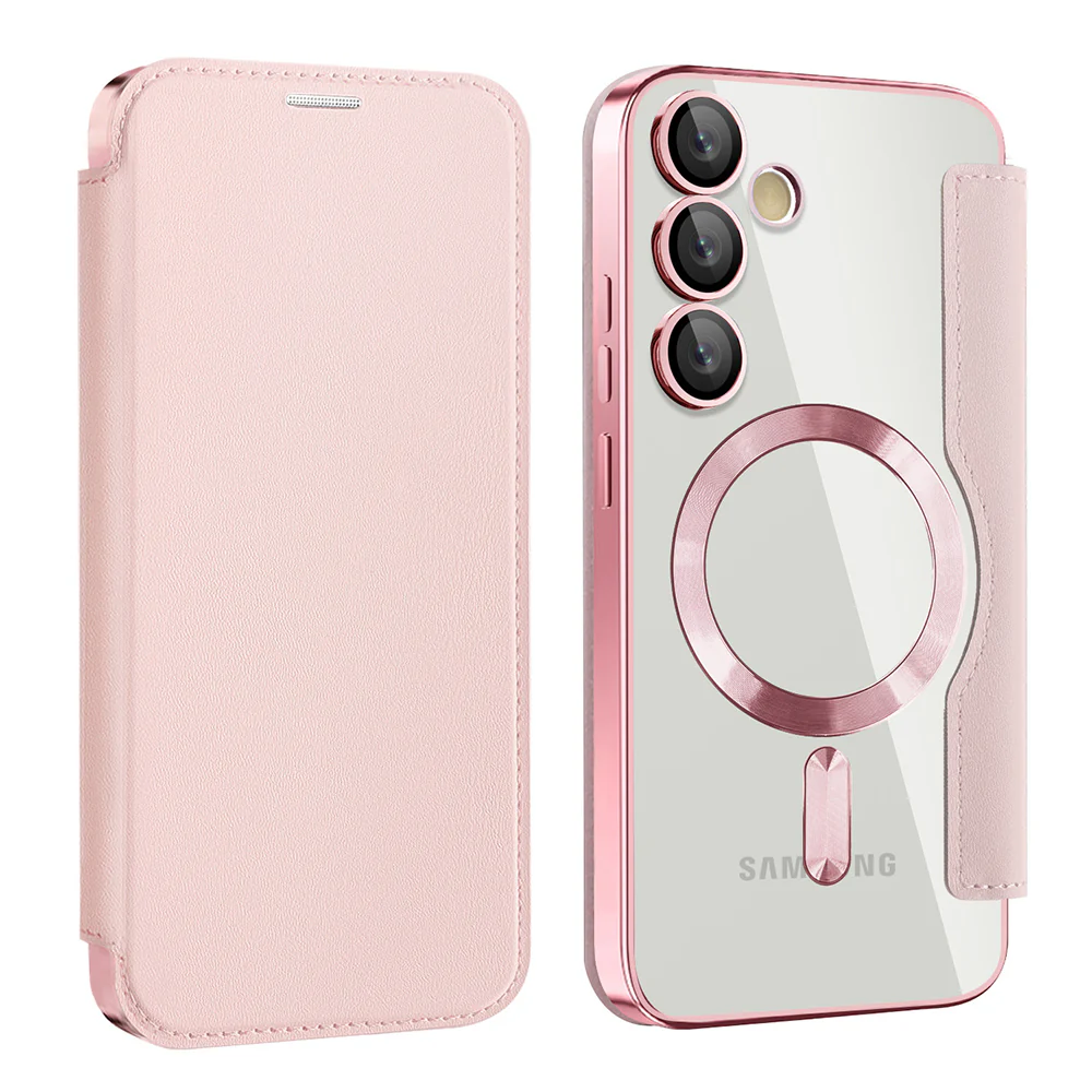 MagSafe Case for Samsung Galaxy S23+ S916, Techsuit, SmartMag Book, Pink - Image 2