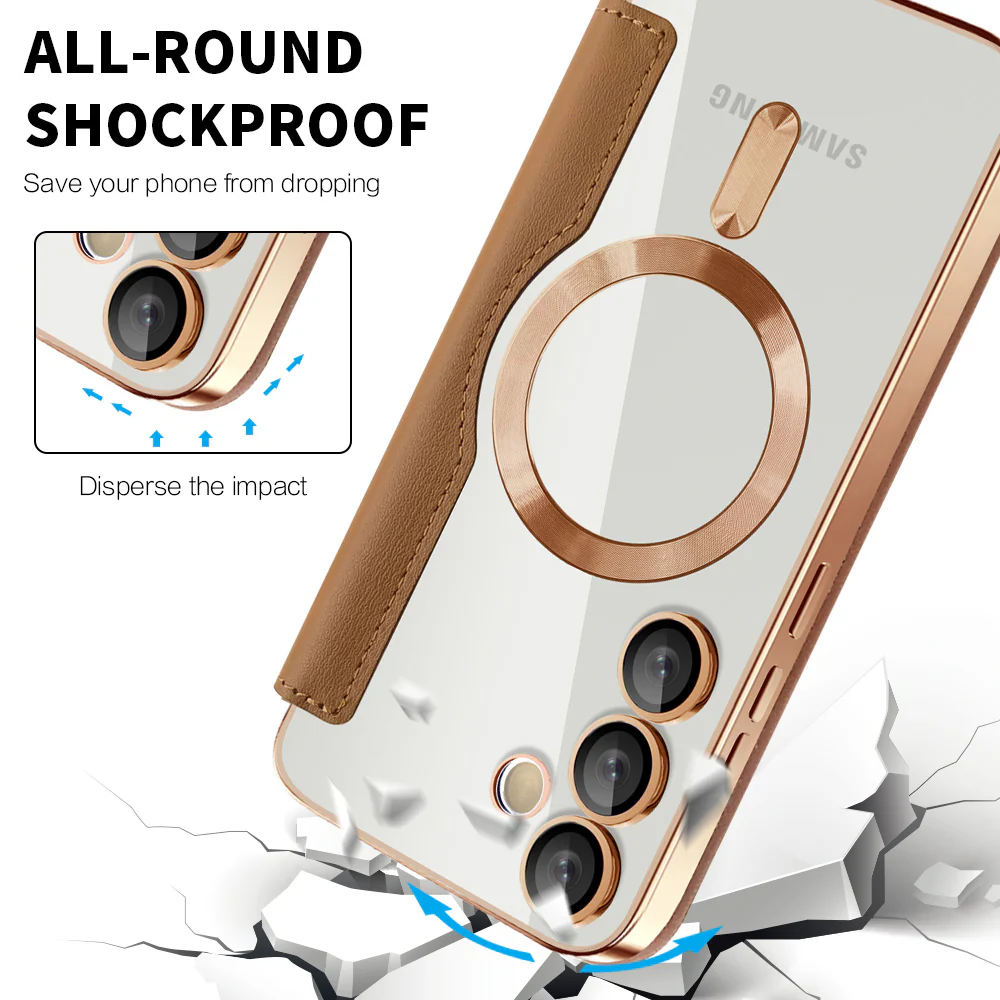 MagSafe Case for Samsung Galaxy S23 S911, Techsuit, SmartMag Book, Brown - Image 4