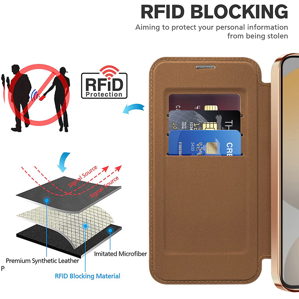 MagSafe Case for Samsung Galaxy S23 S911, Techsuit, SmartMag Book, Brown - Image 5