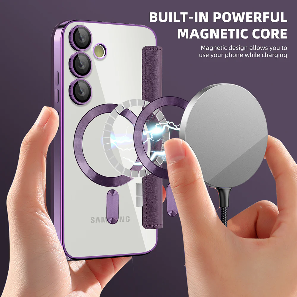 MagSafe Case for Samsung Galaxy S23 S911, Techsuit, SmartMag Book, Purple - Image 6