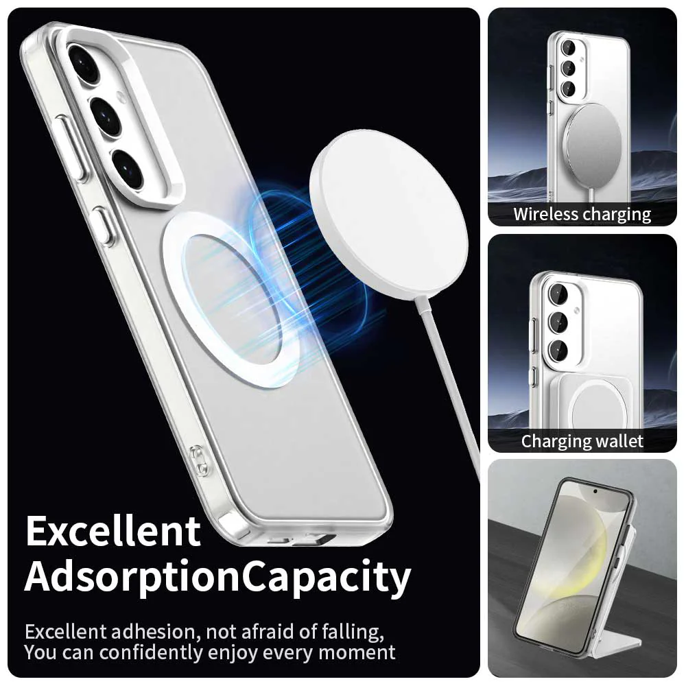 MagSafe Case for Samsung Galaxy S24 FE S721, Techsuit, CandyCase, White - Image 2
