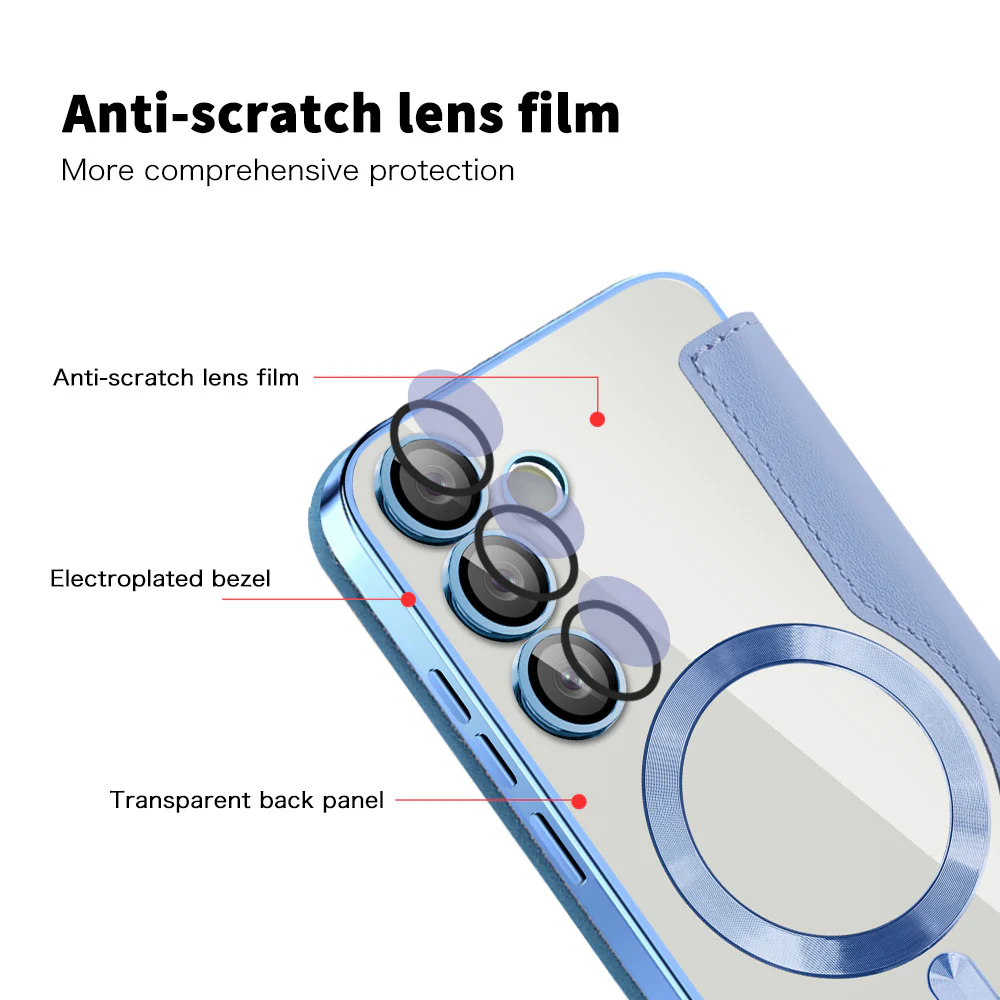 MagSafe Case for Samsung Galaxy S24 FE S721, Techsuit, SmartMag Book, Blue - Image 3