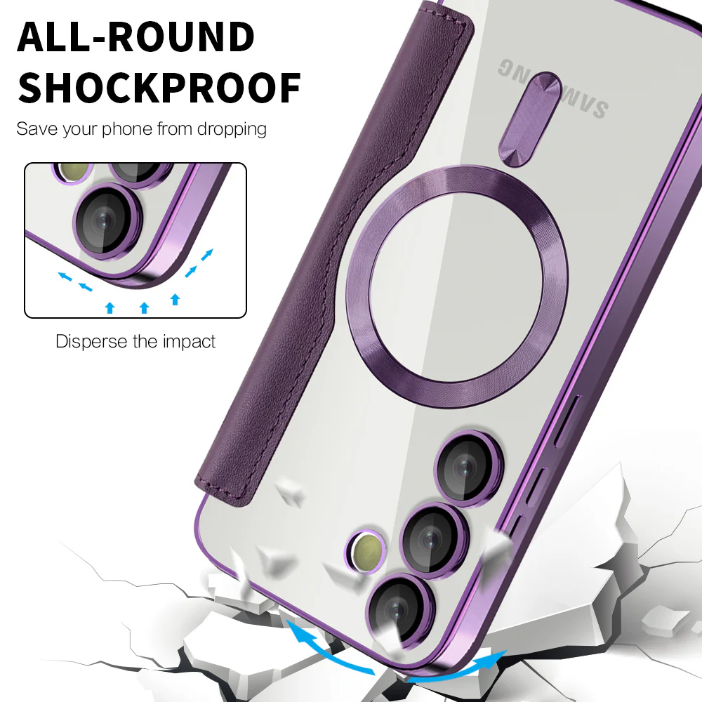 MagSafe Case for Samsung Galaxy S24 FE S721, Techsuit, SmartMag Book, Purple - Image 4