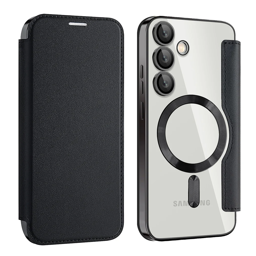MagSafe Case for Samsung Galaxy S24+ S926, Techsuit, SmartMag Book, Black - Image 2