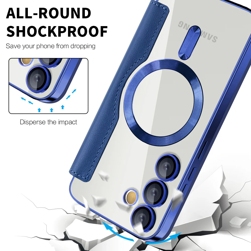 MagSafe Case for Samsung Galaxy S24+ S926, Techsuit, SmartMag Book, Blue - Image 4