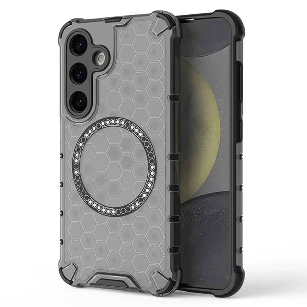 MagSafe Case for Samsung Galaxy S24 S921, Techsuit, HoneyComb Shield, Black
