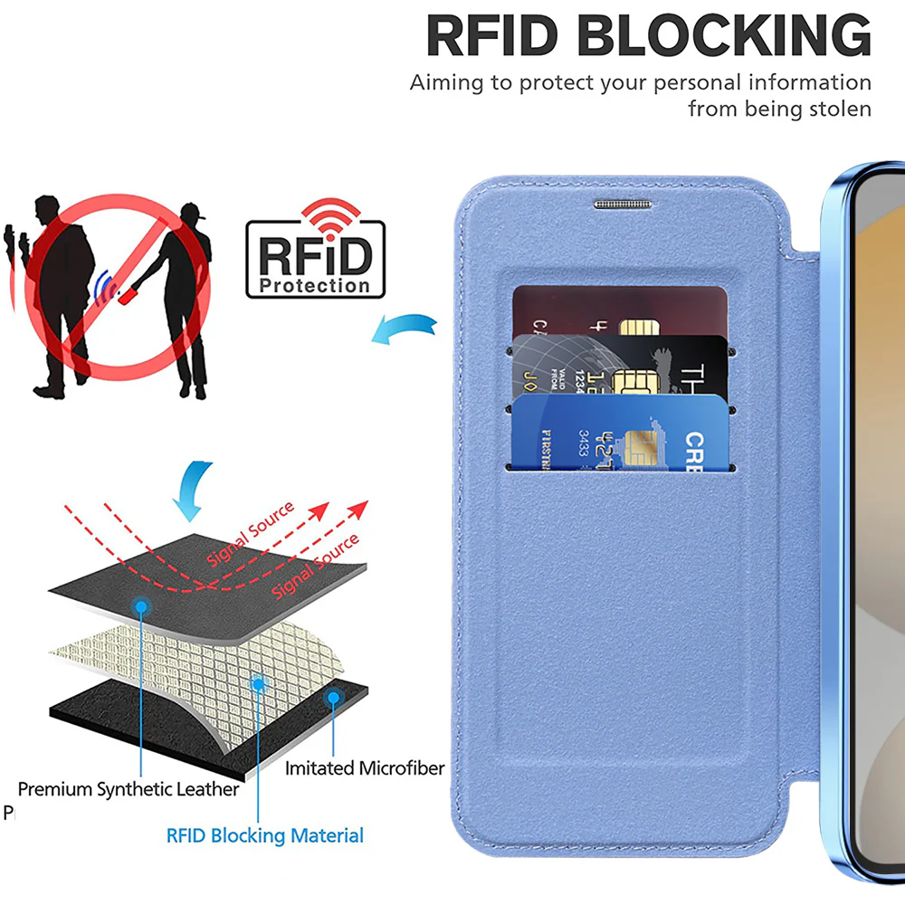 MagSafe Case for Samsung Galaxy S24 S921, Techsuit, SmartMag Book, Blue - Image 5