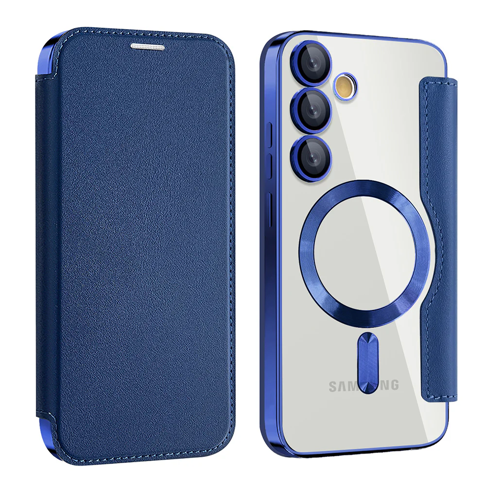 MagSafe Case for Samsung Galaxy S24 S921, Techsuit, SmartMag Book, Blue - Image 2