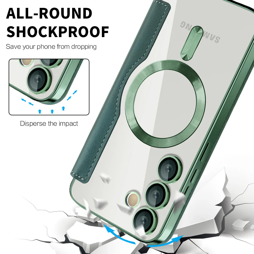 MagSafe Case for Samsung Galaxy S24 S921, Techsuit, SmartMag Book, Green - Image 4