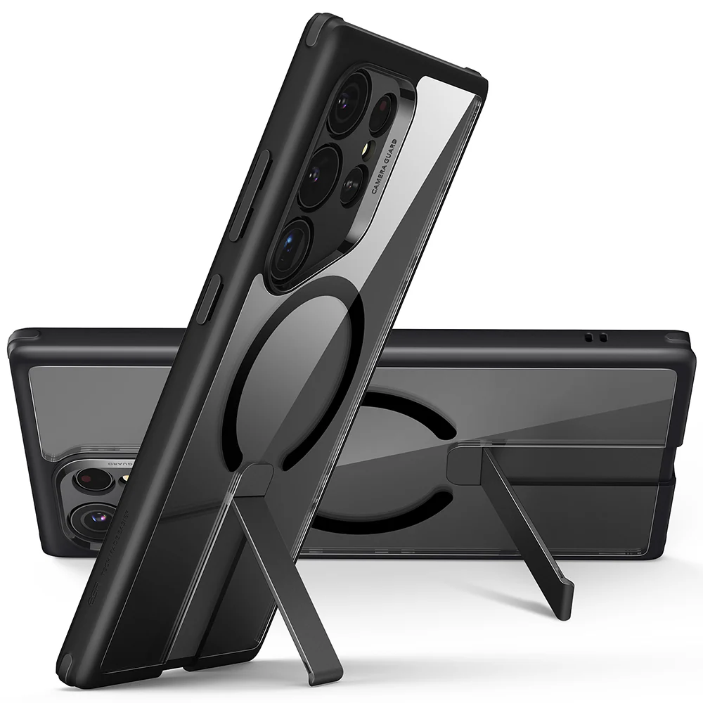 MagSafe Case for Samsung Galaxy S24 Ultra S928, ESR, Boost Flickstand, Black Transparent - Image 2