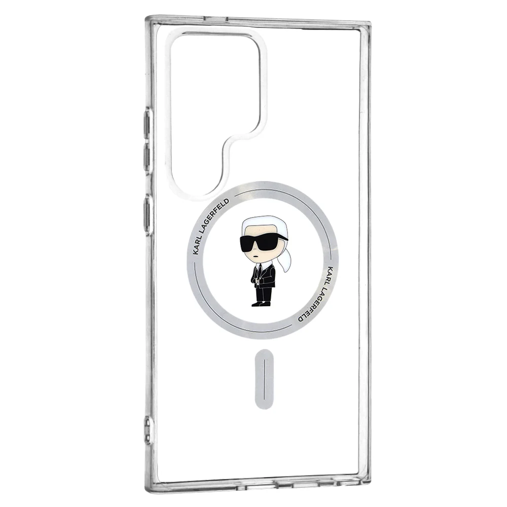 MagSafe Case for Samsung Galaxy S24 Ultra S928, Karl Lagerfeld, IML Ikonik Karl, Transparent - Image 2