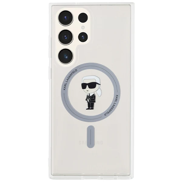 MagSafe Case for Samsung Galaxy S24 Ultra S928, Karl Lagerfeld, IML Ikonik Karl, Transparent - Image 3