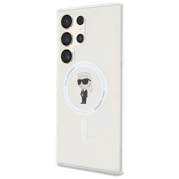 MagSafe Case for Samsung Galaxy S24 Ultra S928, Karl Lagerfeld, IML Ikonik Karl, Transparent - Image 5