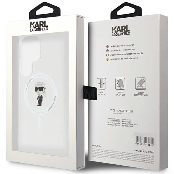 MagSafe Case for Samsung Galaxy S24 Ultra S928, Karl Lagerfeld, IML Ikonik Karl, Transparent - Image 7