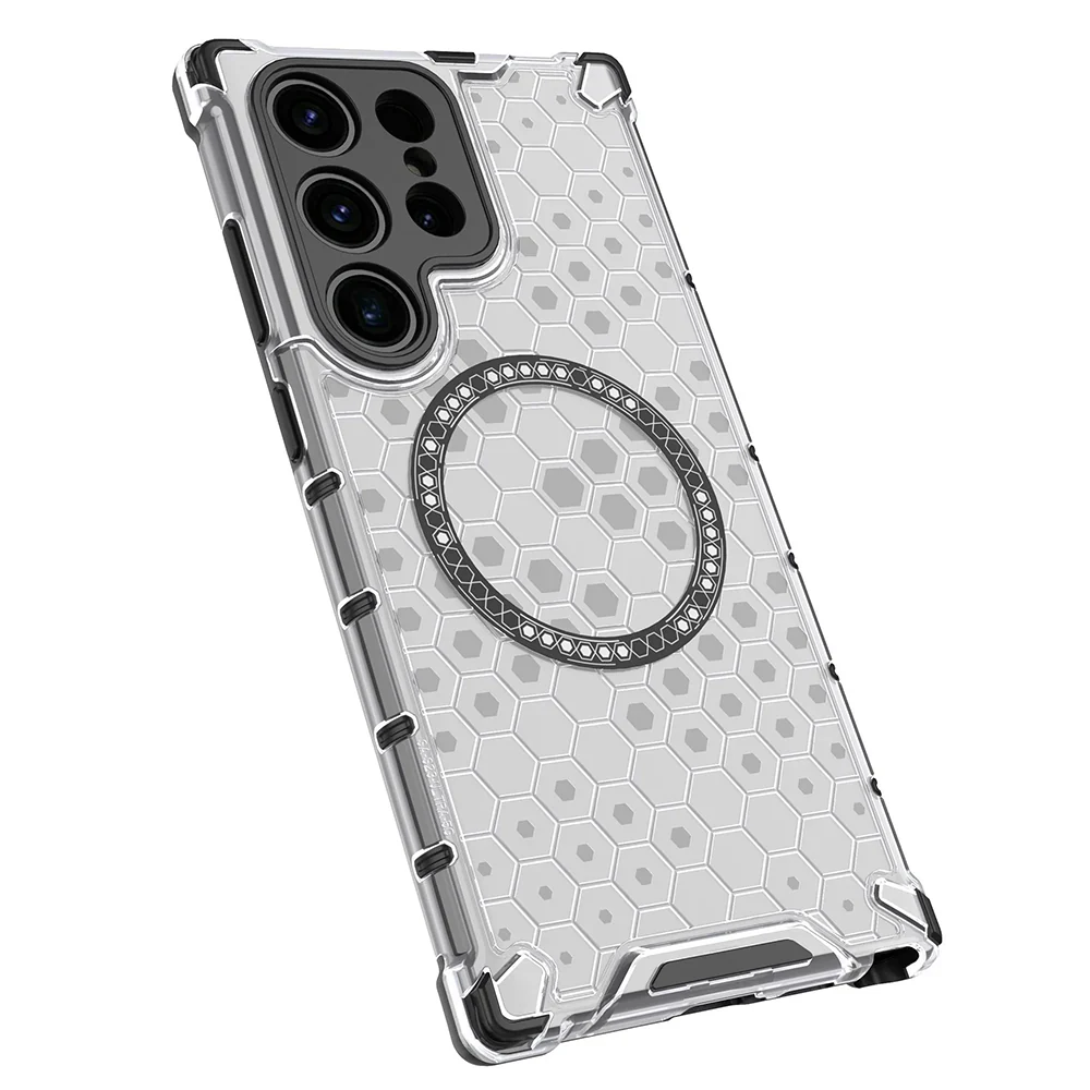 MagSafe Case for Samsung Galaxy S24 Ultra S928, Techsuit, HoneyComb Shield, White - Image 2