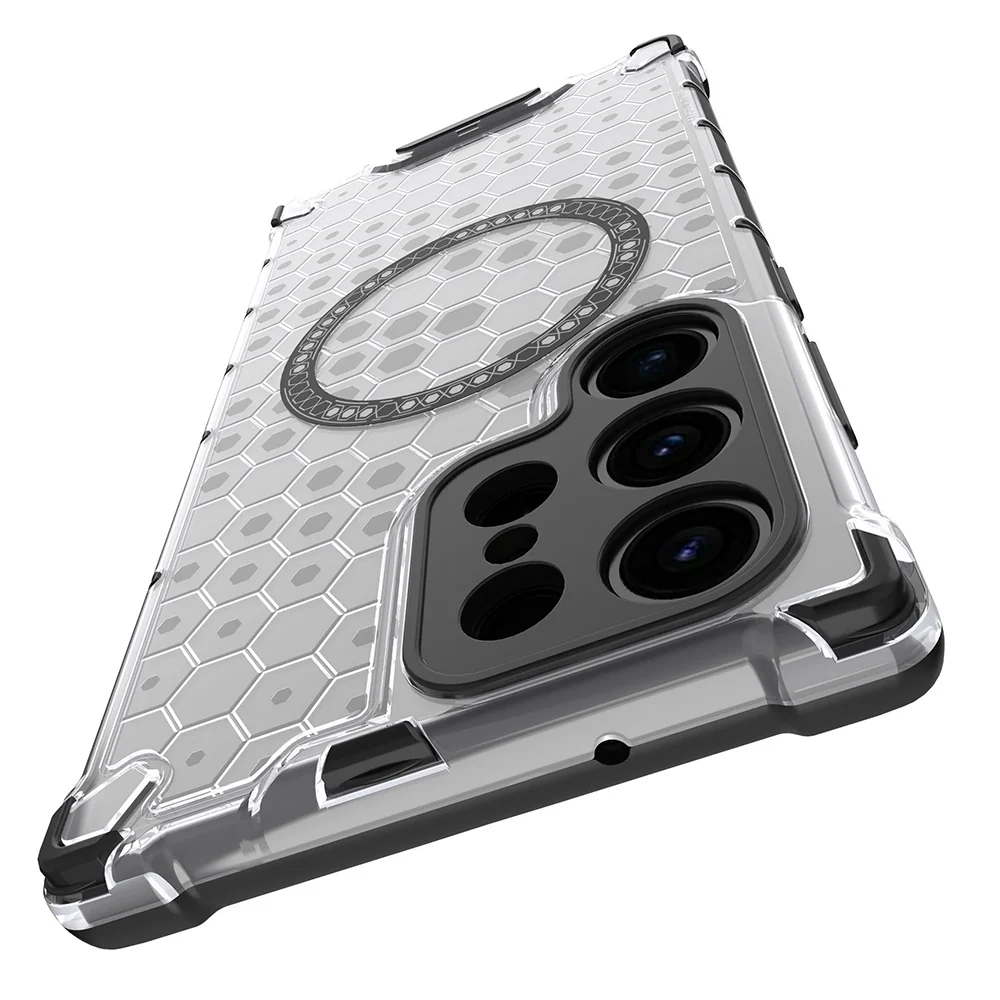 MagSafe Case for Samsung Galaxy S24 Ultra S928, Techsuit, HoneyComb Shield, White - Image 5