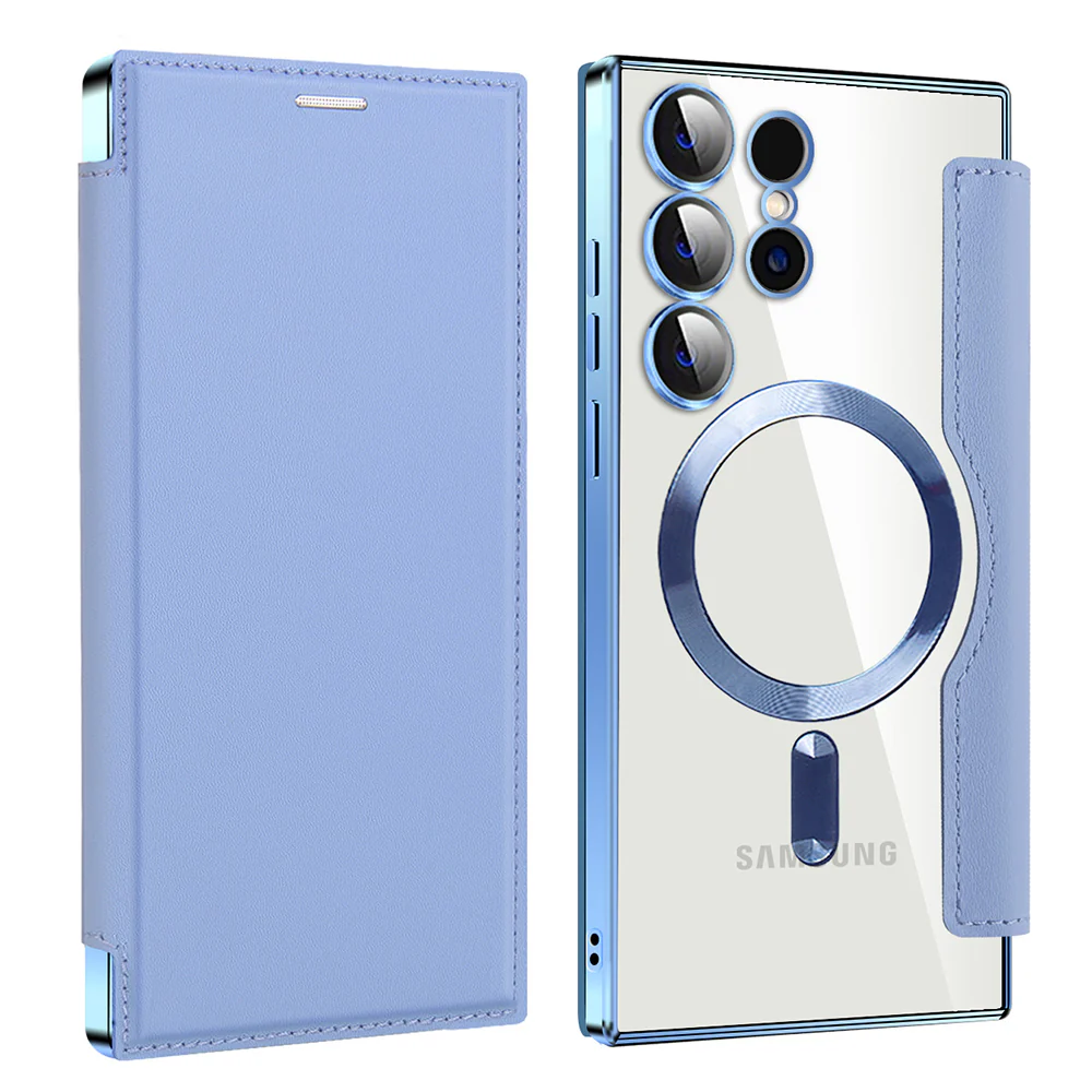 MagSafe Case for Samsung Galaxy S24 Ultra S928, Techsuit, SmartMag Book, Blue - Image 2