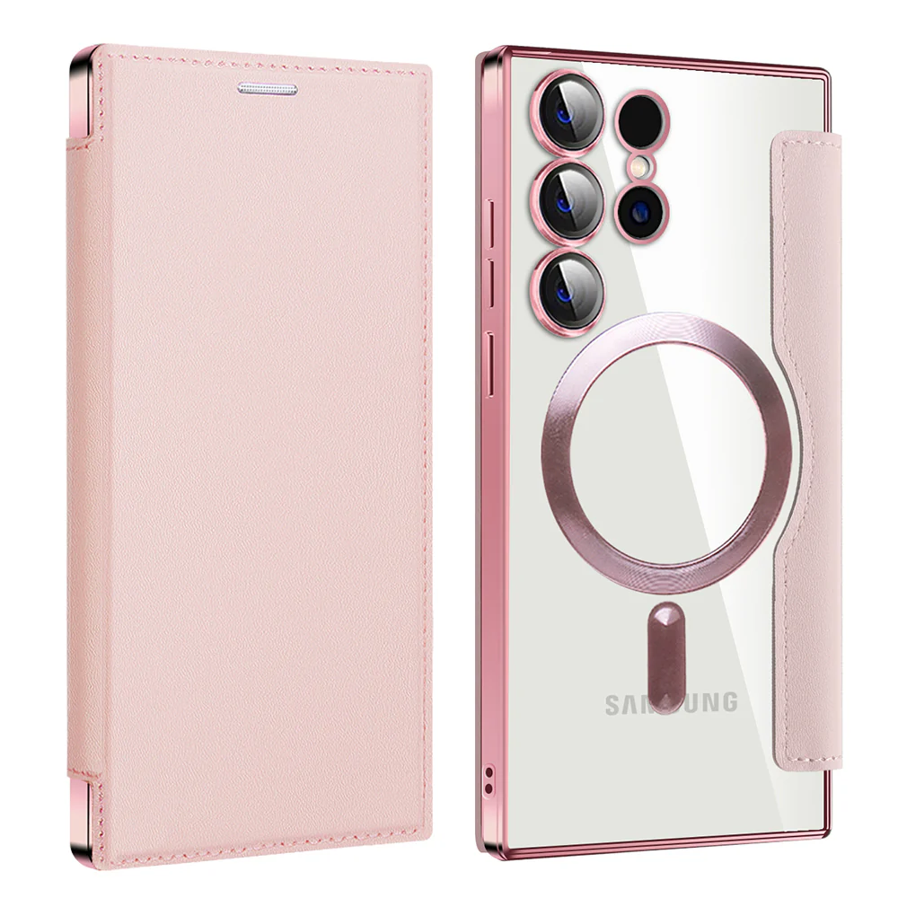 MagSafe Case for Samsung Galaxy S24 Ultra S928, Techsuit, SmartMag Book, Pink - Image 2