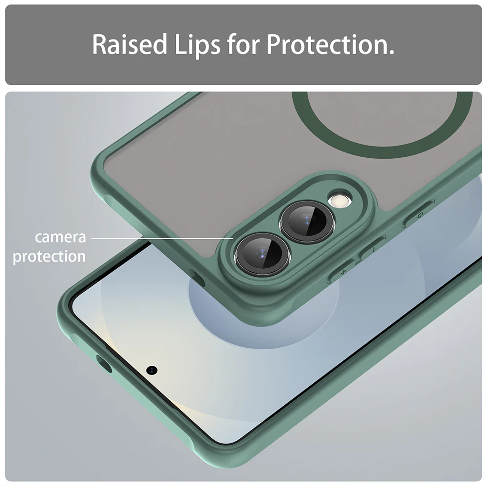 MagSafe Case for Samsung Galaxy S25 Edge S937, Techsuit, HaloFrost II, Green - Image 3