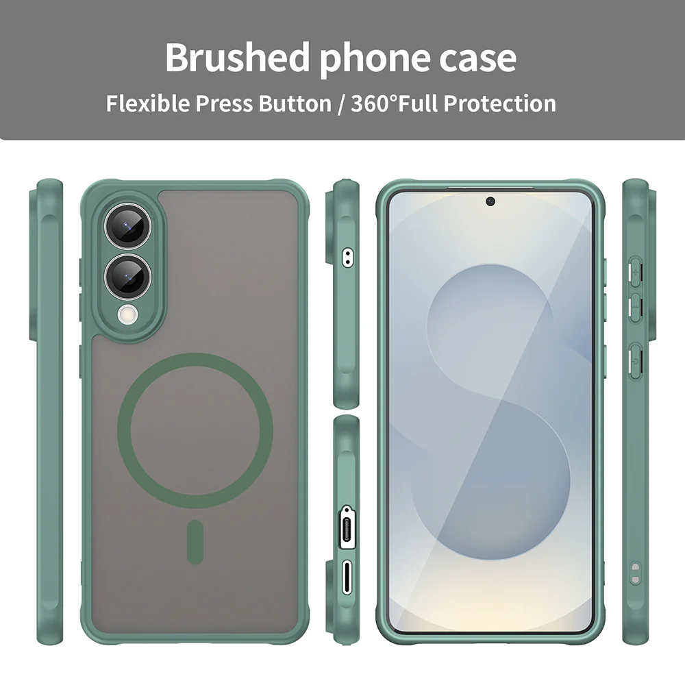 MagSafe Case for Samsung Galaxy S25 Edge S937, Techsuit, HaloFrost II, Green - Image 4